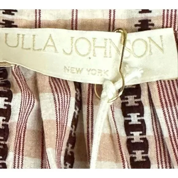 ULLA JOHNSON Filia Plaid Dress in Madras New With Tags Size 6